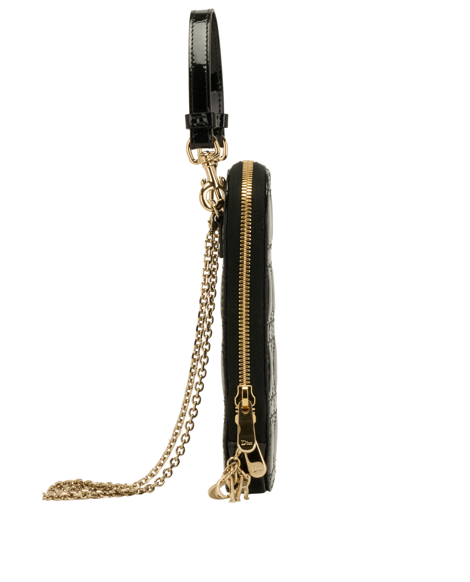 Call'In Dior Phone Holder, &pound;550, Handbags, Black, Patent Leather, Side view